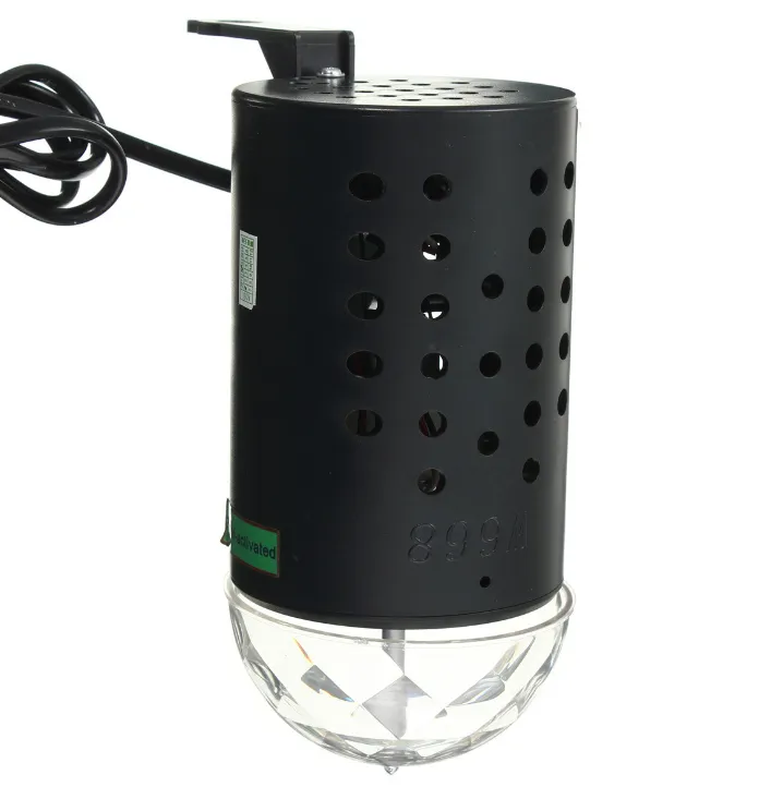 3W Full Color LED Crystal Voice Controlled Rotary RGB Stage Light DJ Disco Lamp Free Shipping
