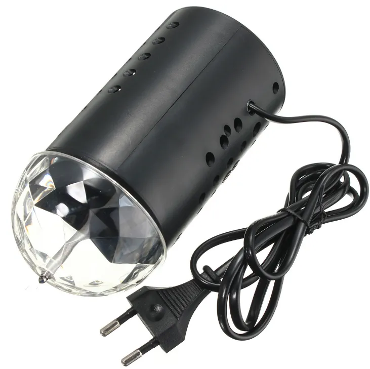 3W Full Color LED Crystal Voice Controlled Rotary RGB Stage Light DJ Disco Lamp Free Shipping