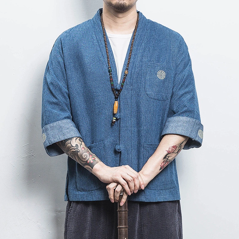 Chinese style men's Chinese clothing cardigan