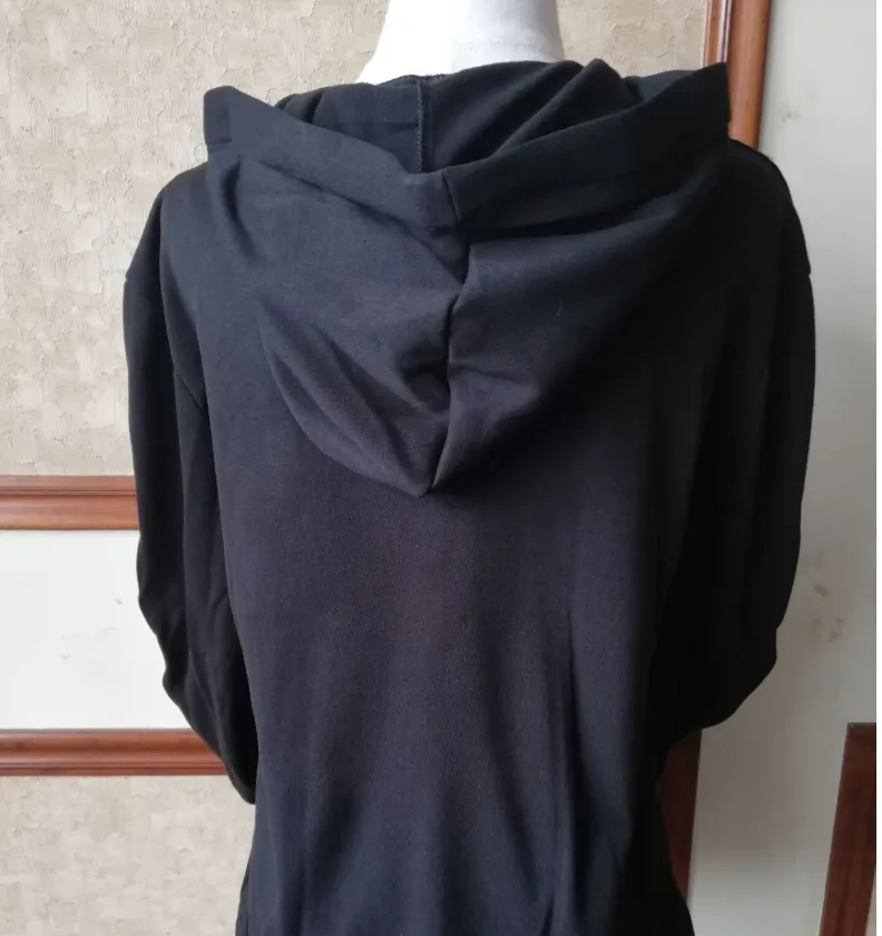 Ladies Loose And Thin Letter Ribbon Hooded Sweater