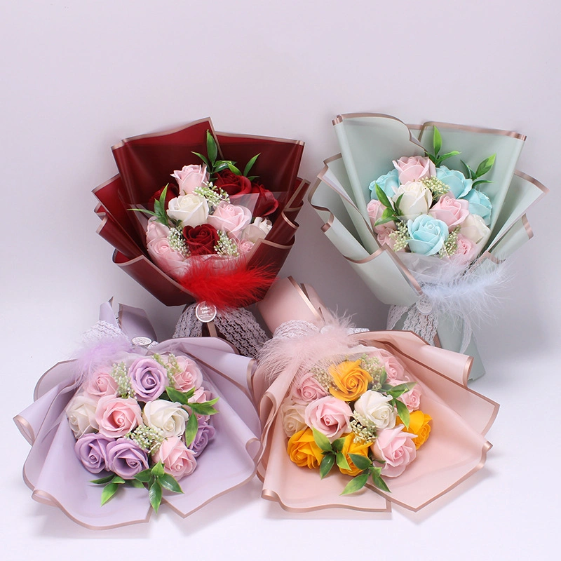 Artificial Soap Rose Bouquet Fake Flower Gift Box Tanabata Valentine's Day Gift