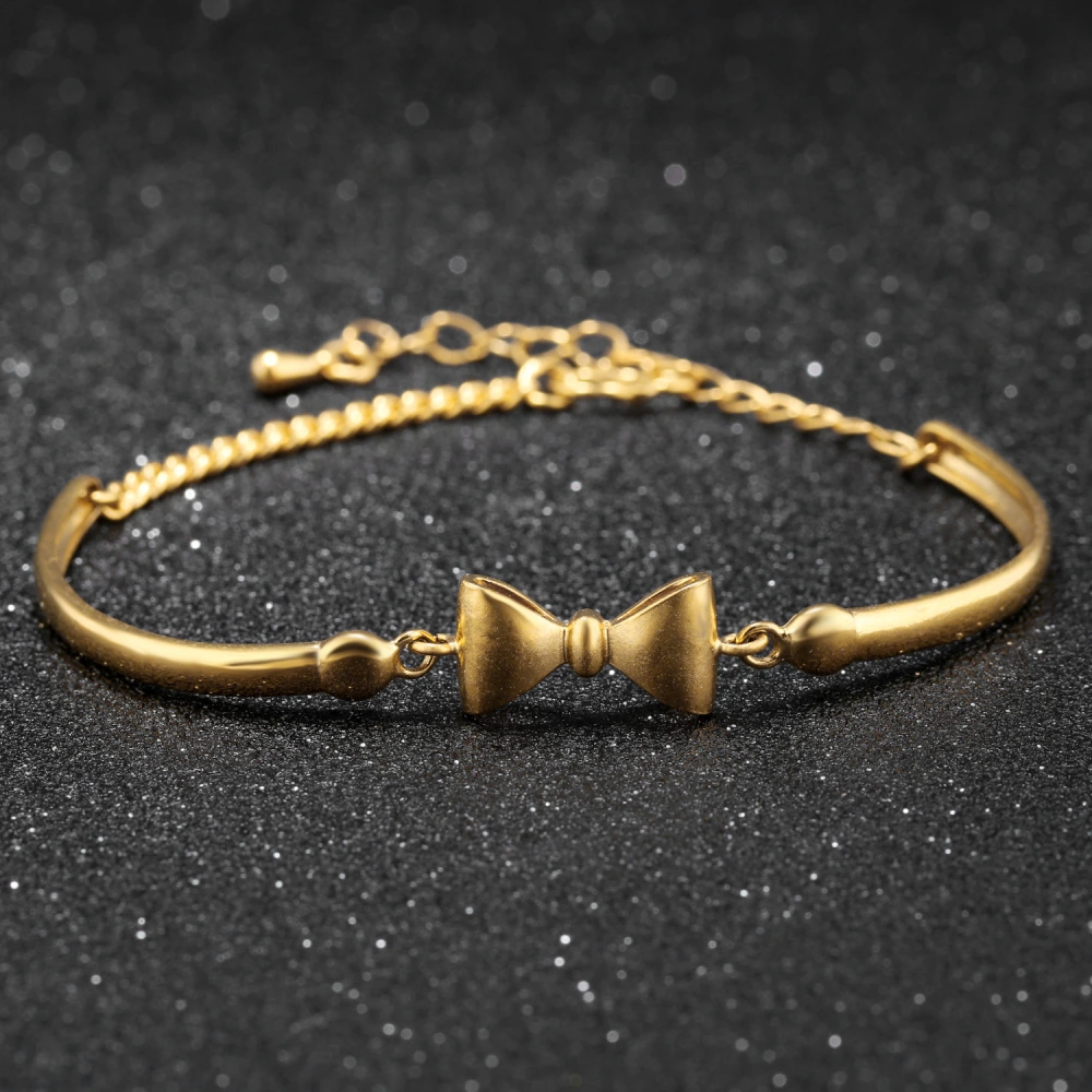 Exquisite Cute Bow Bracelet Bracelet Copper Plated 18k Gold Bracelet