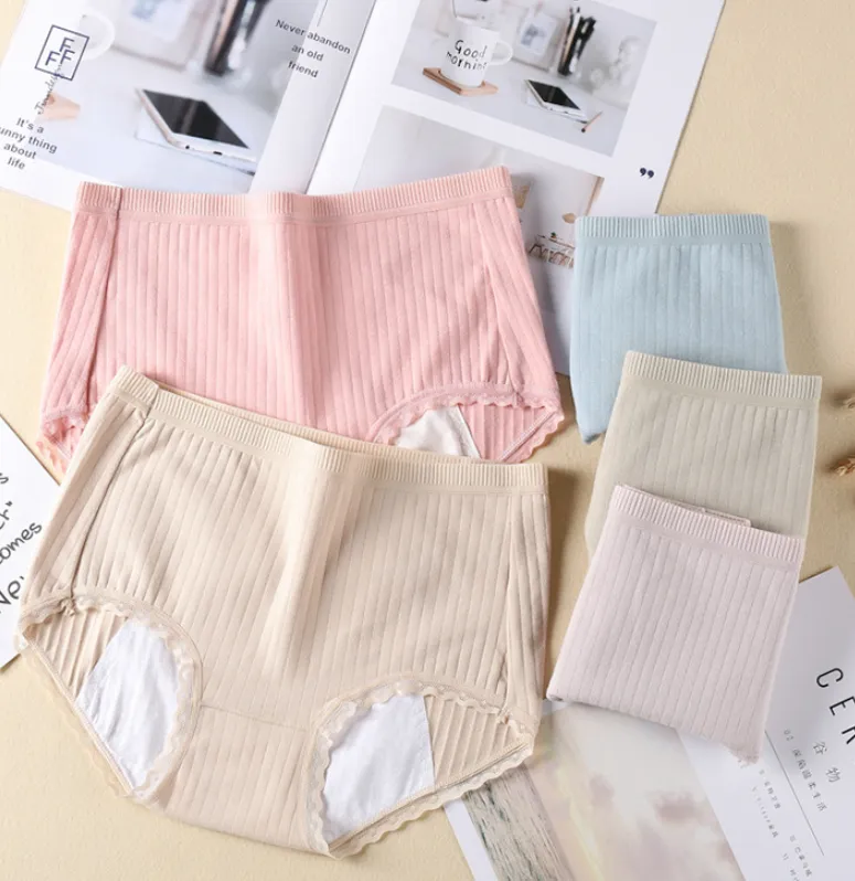 new underwear comes in a large size medium waist cotton menstruating period anti-leakage waterproof and antibacterial women's underwear