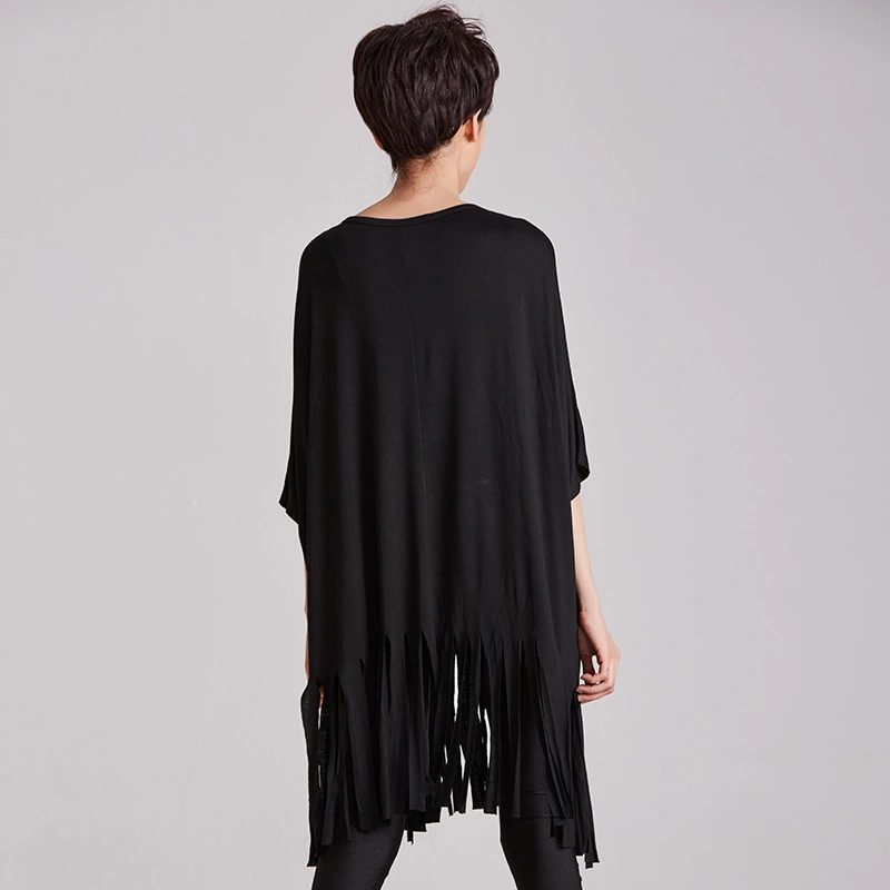 Short Sleeved Tassels Oversize T-shirt