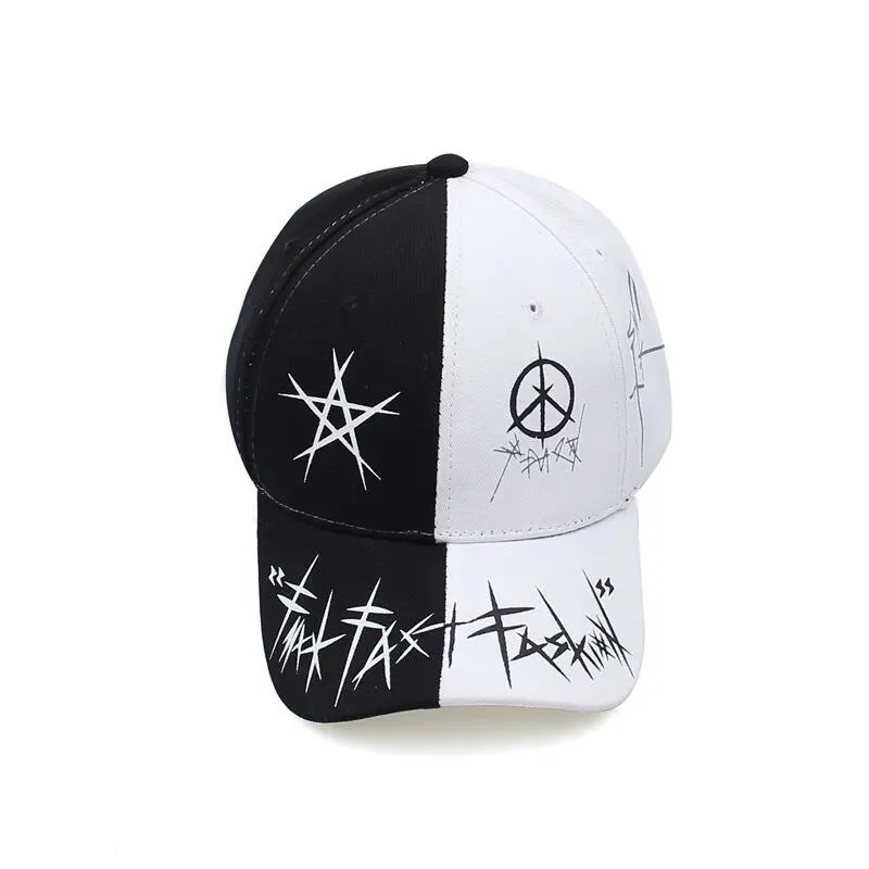 Custom Graffiti Snapback Baseball Caps Black And White Patchwork Men Women Hip Hop Fashion Casual Hat
