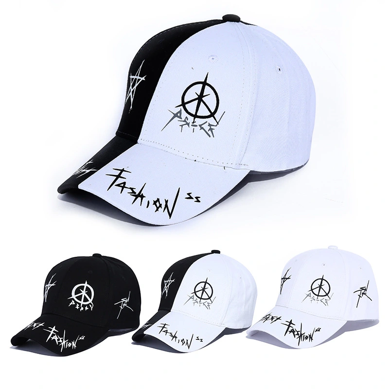 Custom Graffiti Snapback Baseball Caps Black And White Patchwork Men Women Hip Hop Fashion Casual Hat