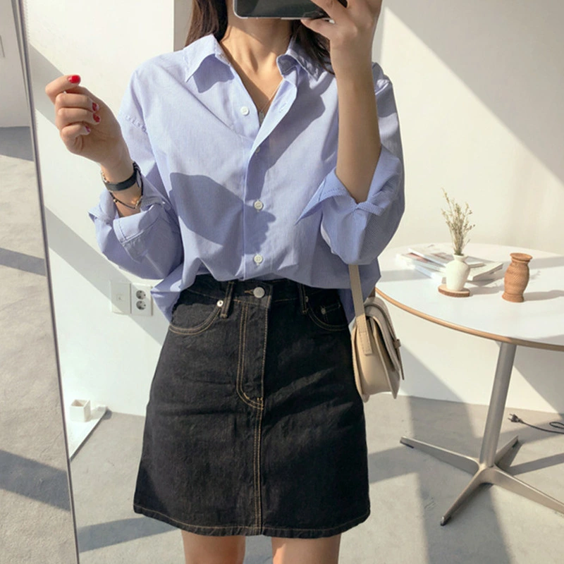 High waist student A-line hip skirt