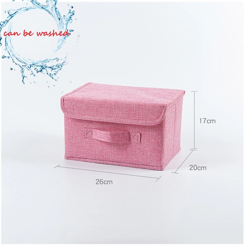 Pure color washed folding fabric storage box