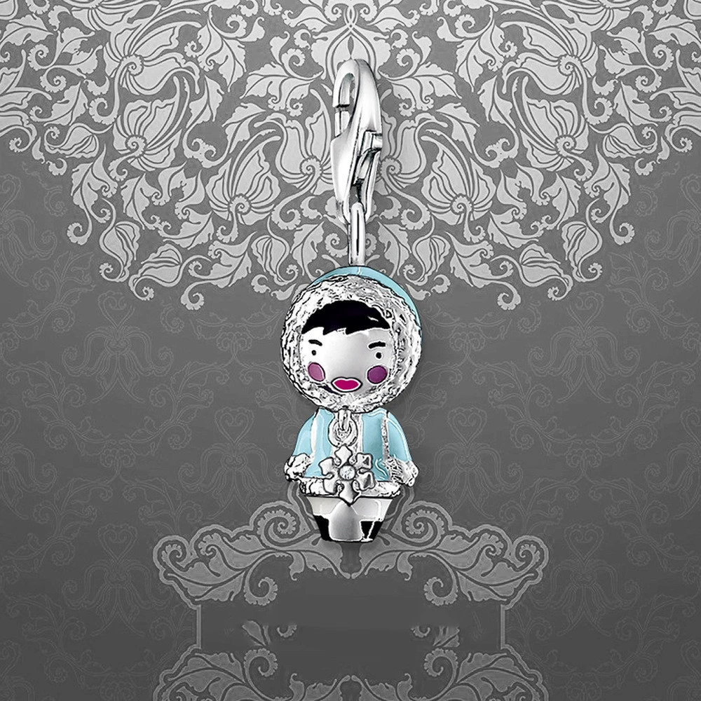 Eskimo Doll Charming Pendant 925 Sterling Silver