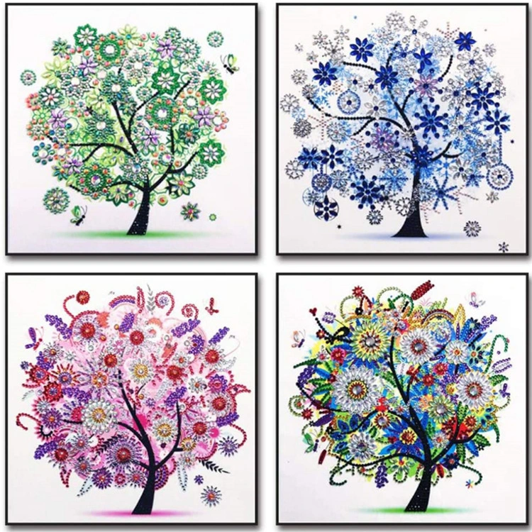 Four Seasons Tree Shaped Drill DIY Living Room Bedroom Decoration Painting