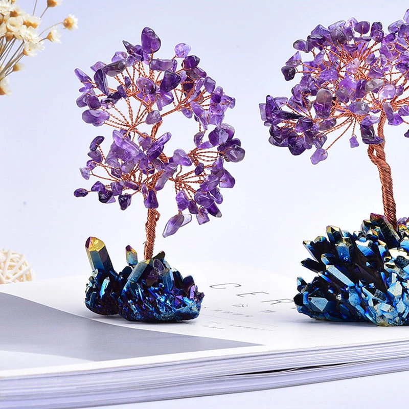 Natural Amethyst Tree Crafts Office Desk Decoration