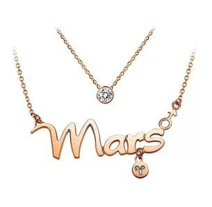 Rose gold zodiac letter necklace