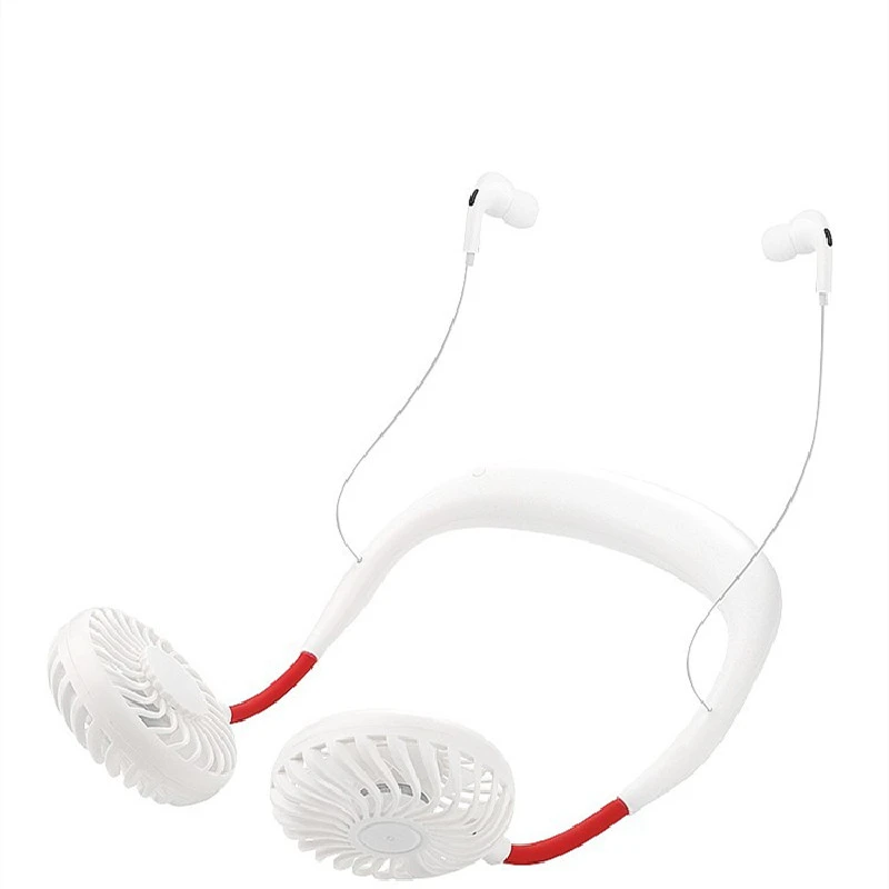 Hanging neck Bluetooth headset fan