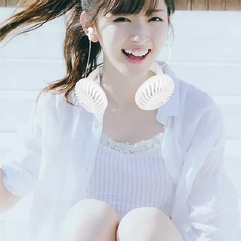 Hanging neck Bluetooth headset fan