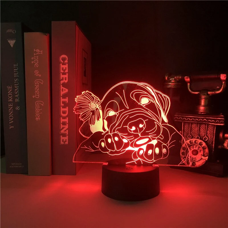 Cute Pet Dog 3d Night Light Smart Led Light