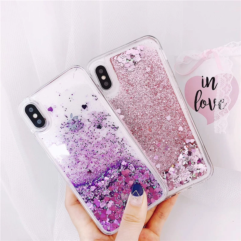 Creative full soft white glitter liquid mobile phone case