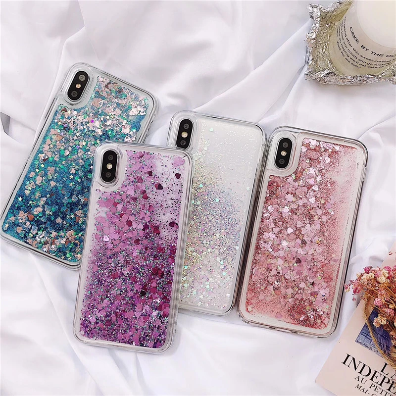 Creative full soft white glitter liquid mobile phone case