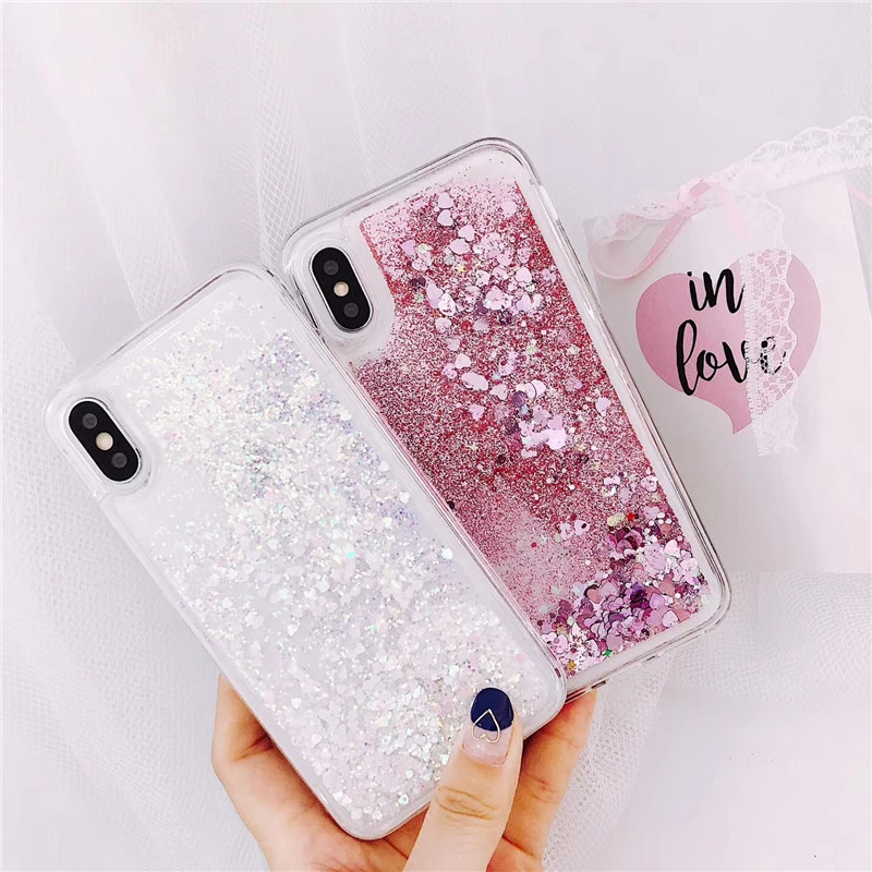 Creative full soft white glitter liquid mobile phone case