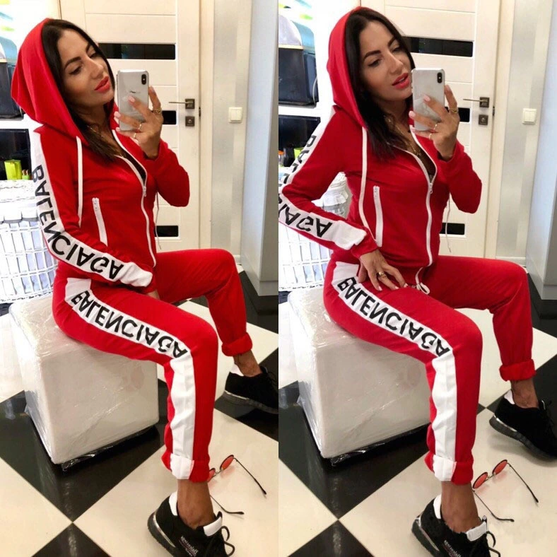 Sweater suit women's hooded sports casual suit