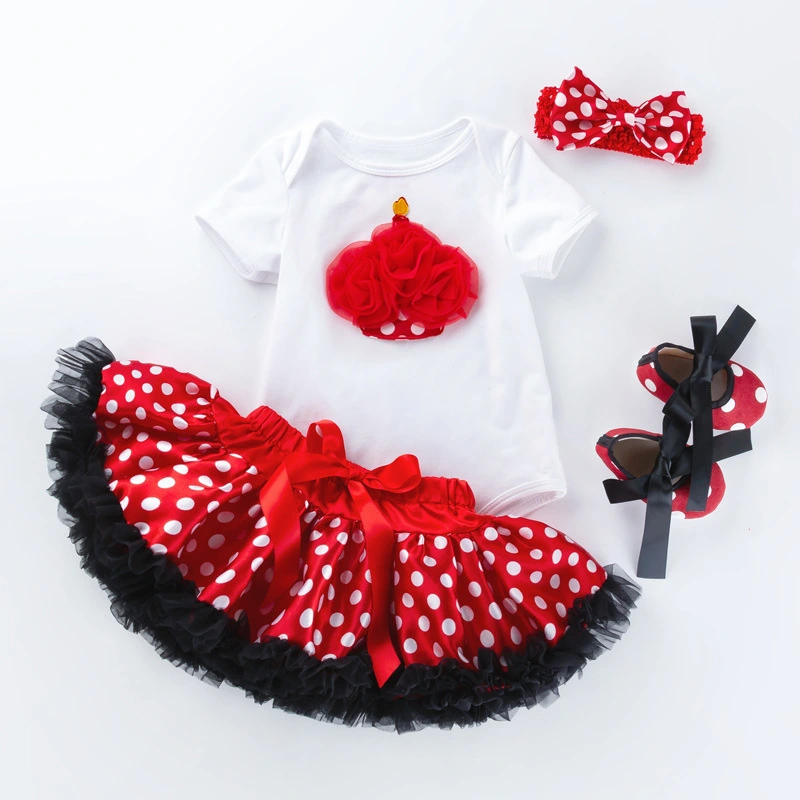 Children's tutu skirt suit high quality cotton short sleeves