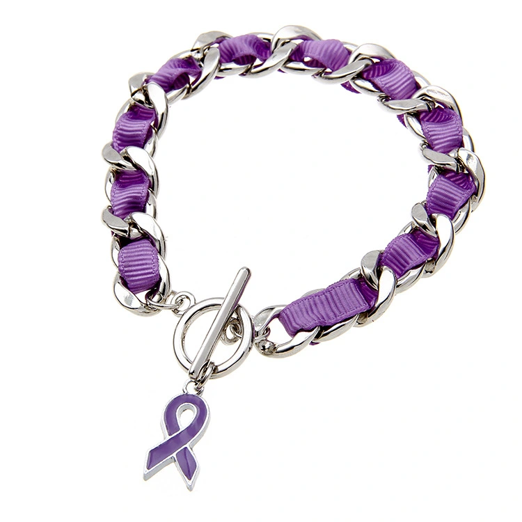 Purple Ribbon Bracelet Public Welfare Hand Braided Bracelet