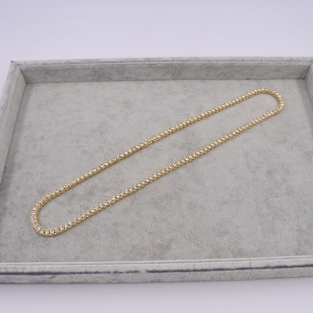 hip hop men's popular hip hop 1 row diamond alloy necklace
