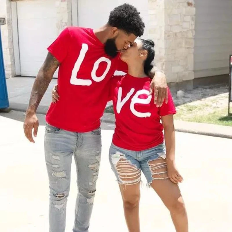 LOVE couple suit short sleeve T-shirt letter print