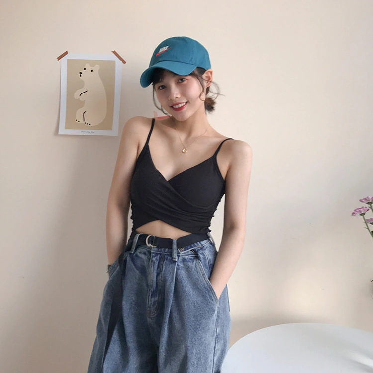 Solid color cross stretch vest