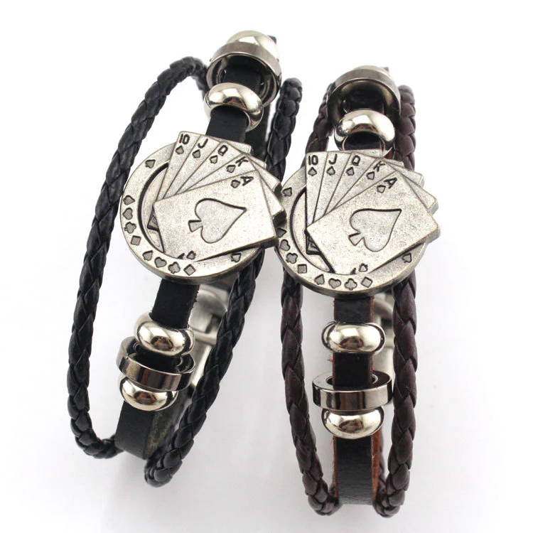 Cowhide vintage men's leather bracelet