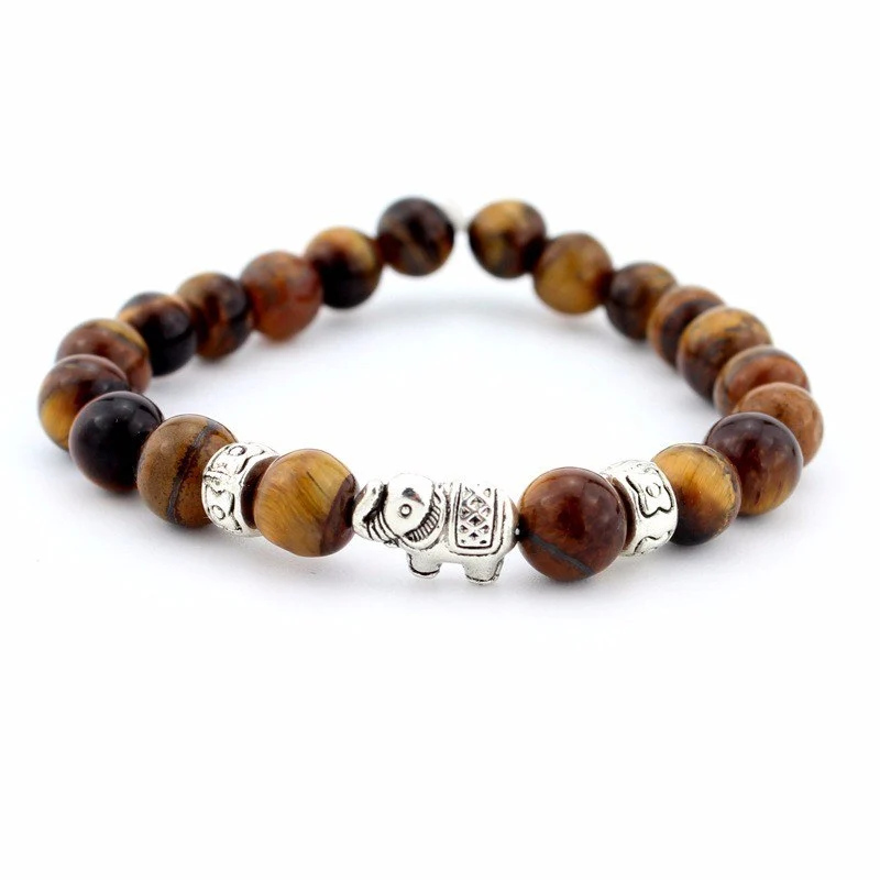 Nature Stone Elephant Bracelet