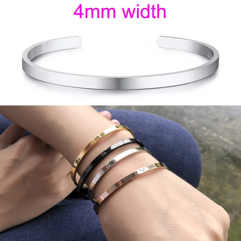 4MM C-shaped ladies bracelet with lettering