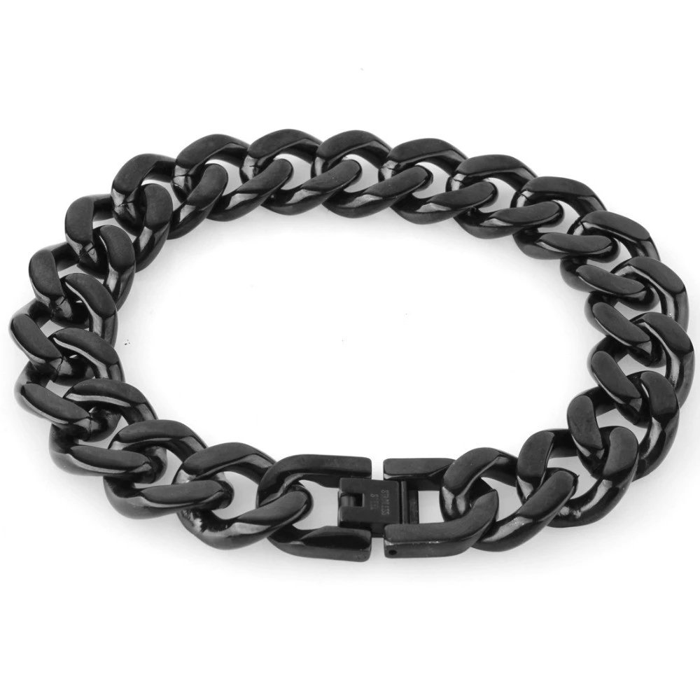 Titanium Steel Men's Black Bracelet