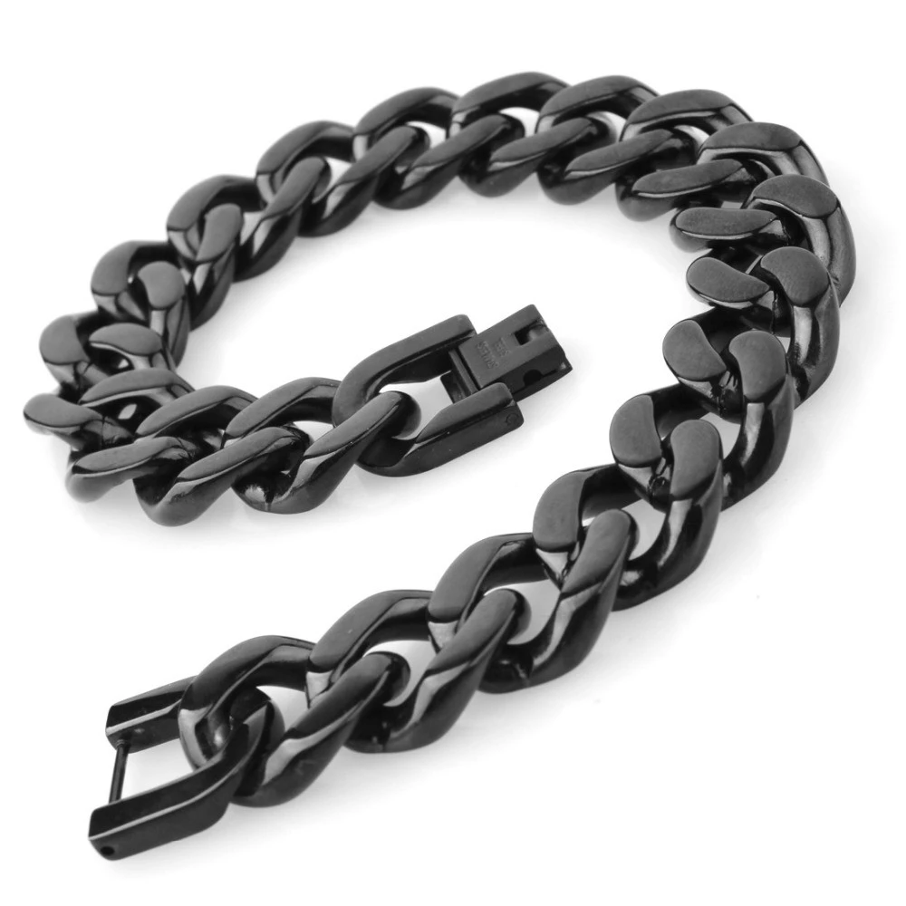 Titanium Steel Men's Black Bracelet