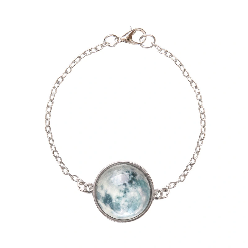 Caxybb Luminous Star Series Planet Necklace Crystal Cabochon Bracelet Glow in the Darkness Bracelet Link Chain Fashion Braceket