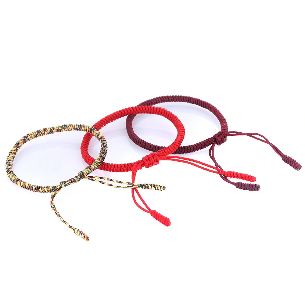 Hand-woven Buddhist diamond knot color bracelet set red rope bracelet