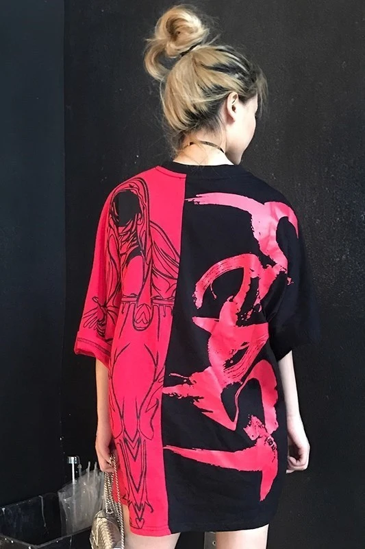 Angel and Devil Stitching Wing T-Shirt