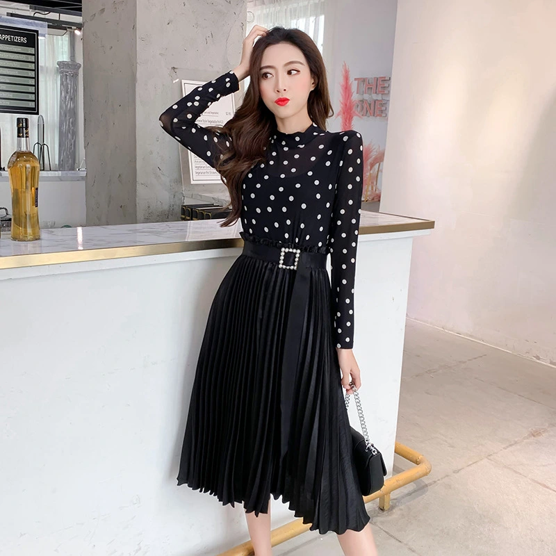 Polka dot midi dress