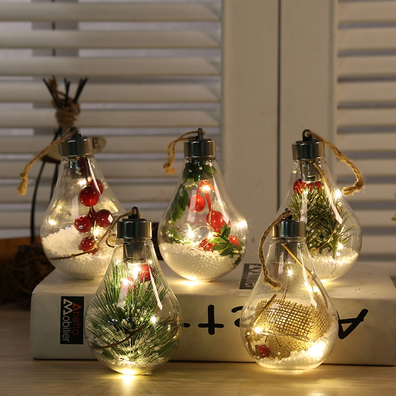 Transparent Christmas Tree Decoration Pendant Plastic Bulb Ball Ornament