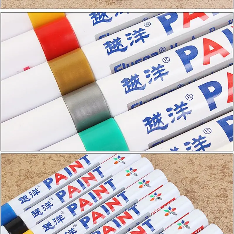 Valve type paint pen tire depicting graffiti pen