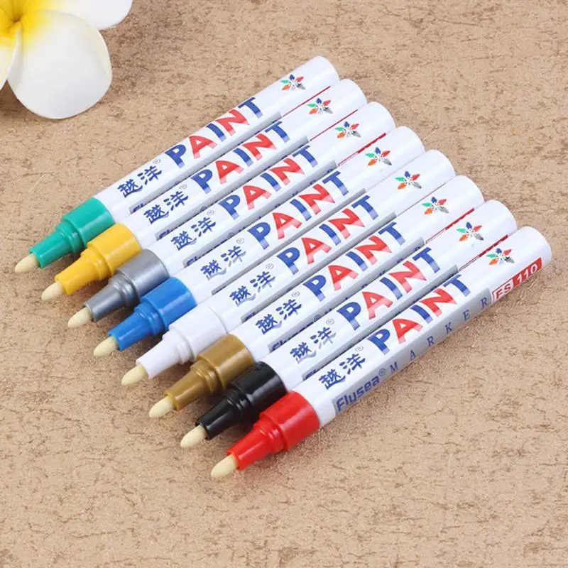Valve type paint pen tire depicting graffiti pen