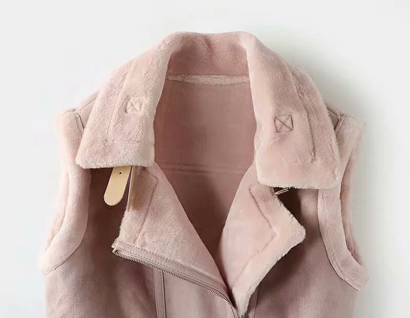Deerskin plus velvet women's vest