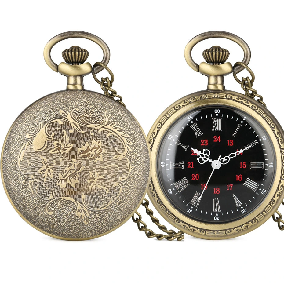 Retro Roman digital display quartz retro Pocket Watch