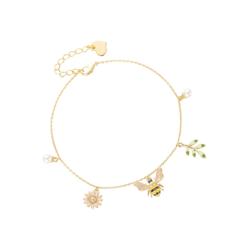 Bee flower bracelet