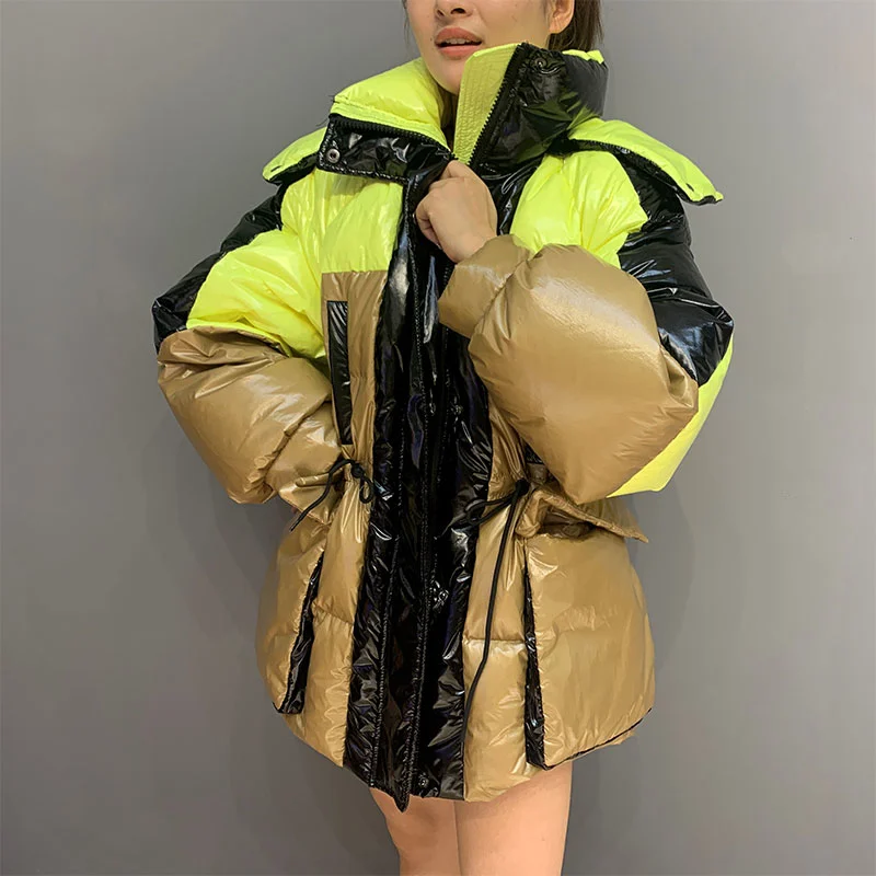 Contrast down jacket