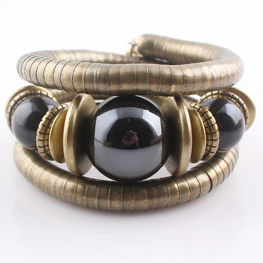 Exotic ethnic style personality multi-layer snake-shaped bracelet wood beads snake bone bracelet