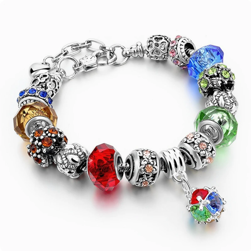 Colorful handmade beaded crystal bracelet