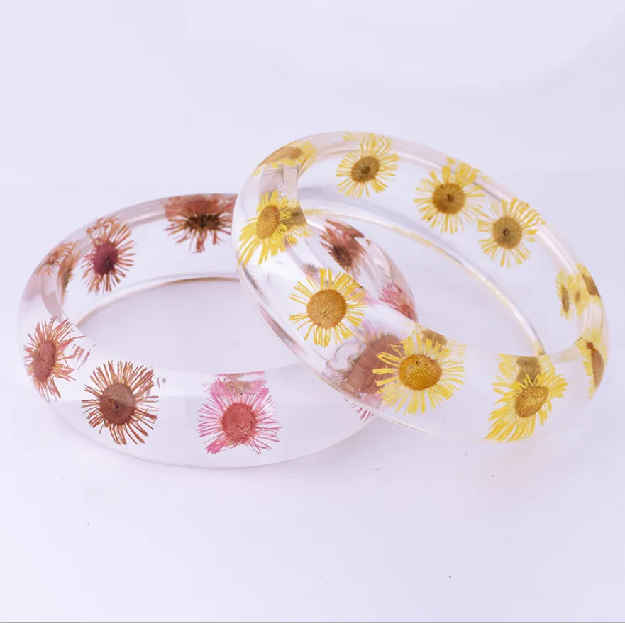 Pink cosmos flower bracelet