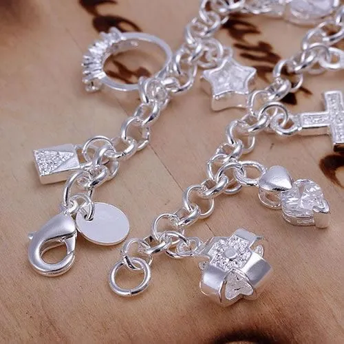 925 Silver Fashion Thirteen Hanging Bracelets