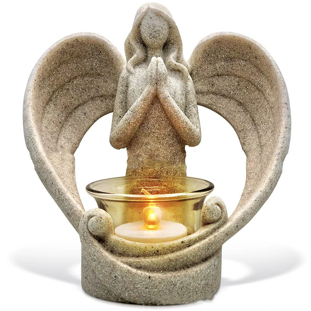 Resin Angel Candle Holder Christ Church Memorial Angel Statue