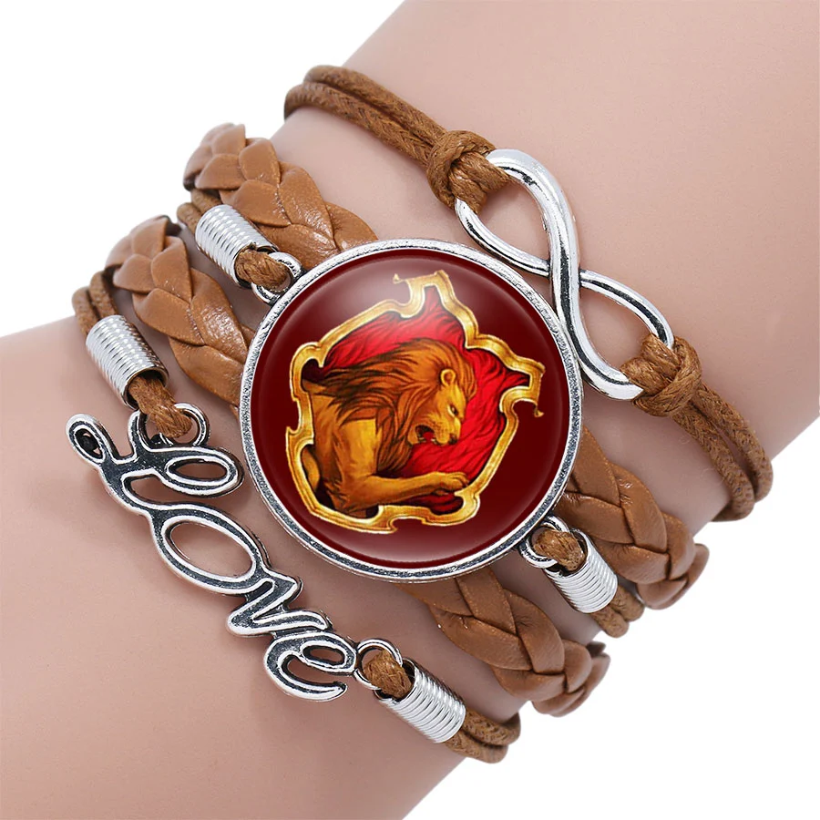 Hot Sale Hogwarts School Magic Academy Glass Cabochon Bracelets